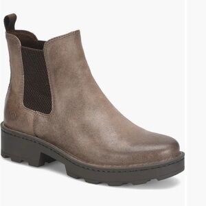 Women's Brown Verona Leather Chelsea Boots Taupe Suede